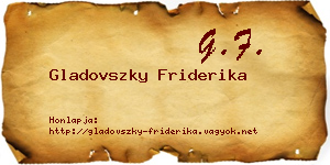 Gladovszky Friderika névjegykártya